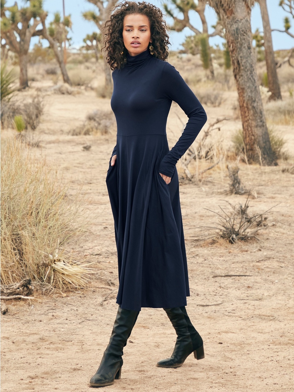 Peruvian Connection Sz XS Ariana Dress NAVY